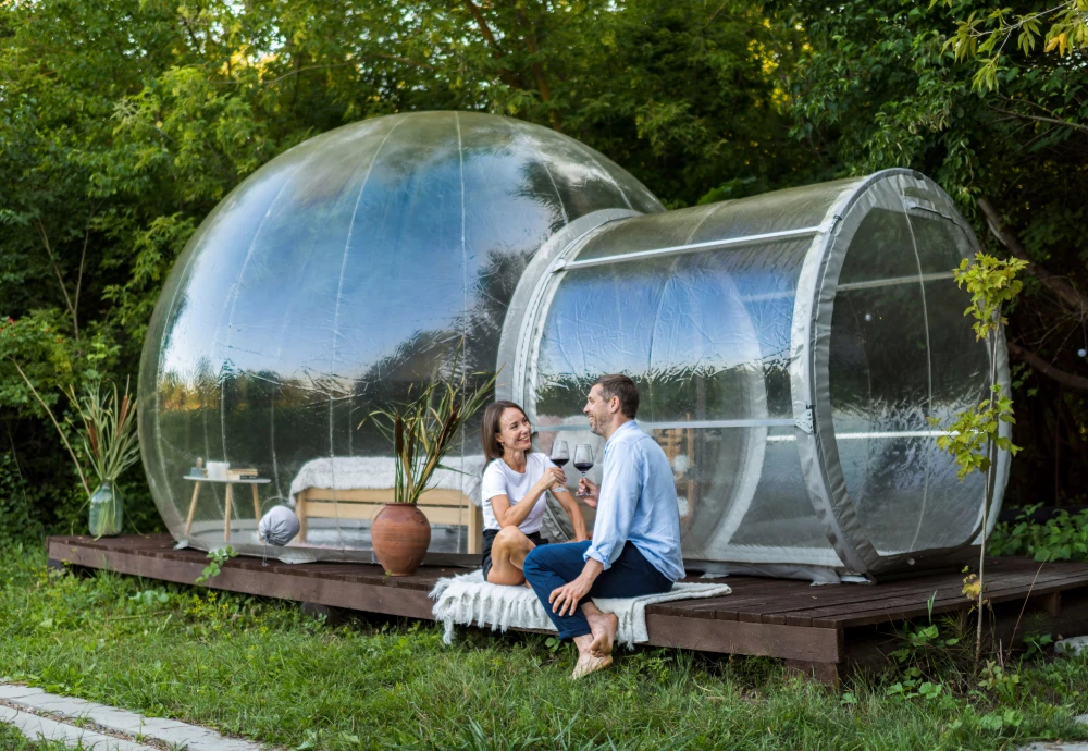 pvc transparent bubble tent with led lighting